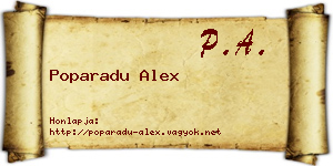 Poparadu Alex névjegykártya